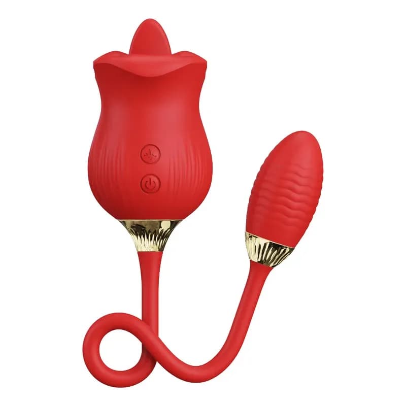 Innovación, elegancia y doble estimulación! Descubre el Vibrador Rosa Tipo Rosa con Lengua Estimuladora,