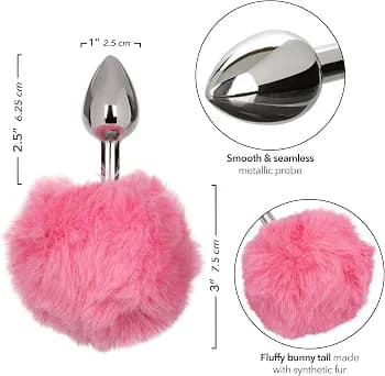 Butt Plug Anal Cola de Conejo de Acero Inoxidable