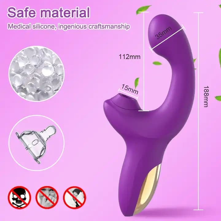 Vibrador Vaginal de Alta Velocidad con Succión y Vibración para la Masturbación Femenina 5
